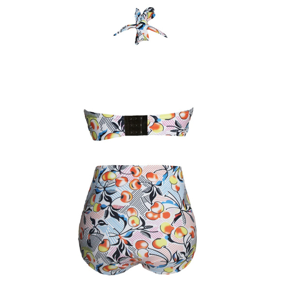 Cherry Print High Waist Plus Size Swimsuit Bikini - Picture 5 of 8